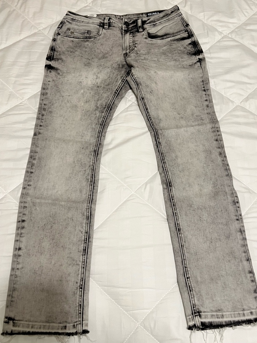 Buffalo David Bitton Men's Gray Washed Slim Straight Jeans